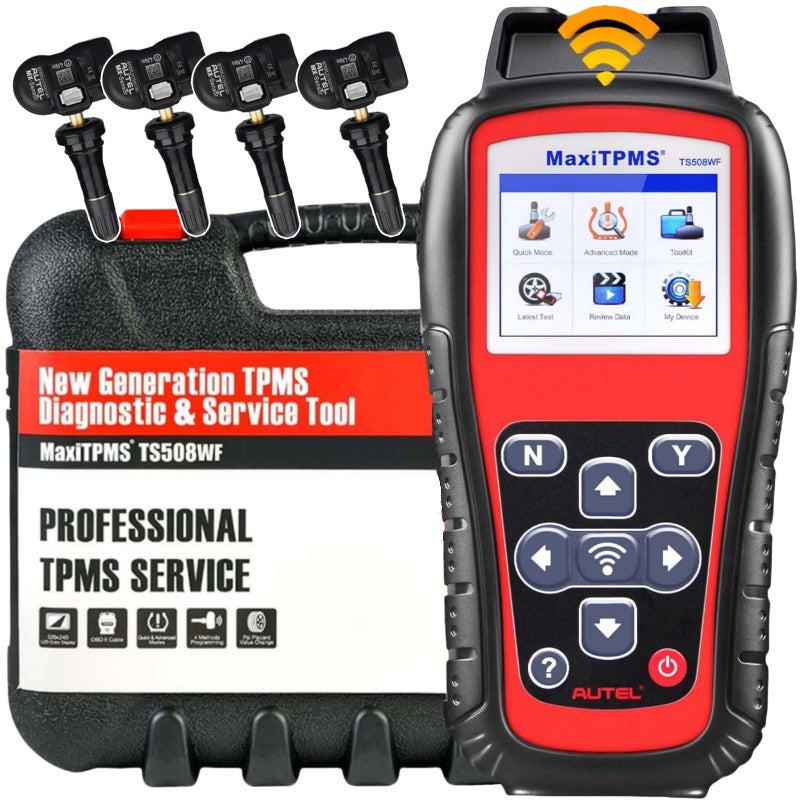 Autel Autel MaxiTPMS TS508WF Complete with 4 pcs Duel Frequency Rubber MX Sensor MX Sensor Programming TPMS Diagnostic OBD Relearn Activate Read Copy TPMS Sensor ReadClear TPMS DTCs Better TS501 Pro
