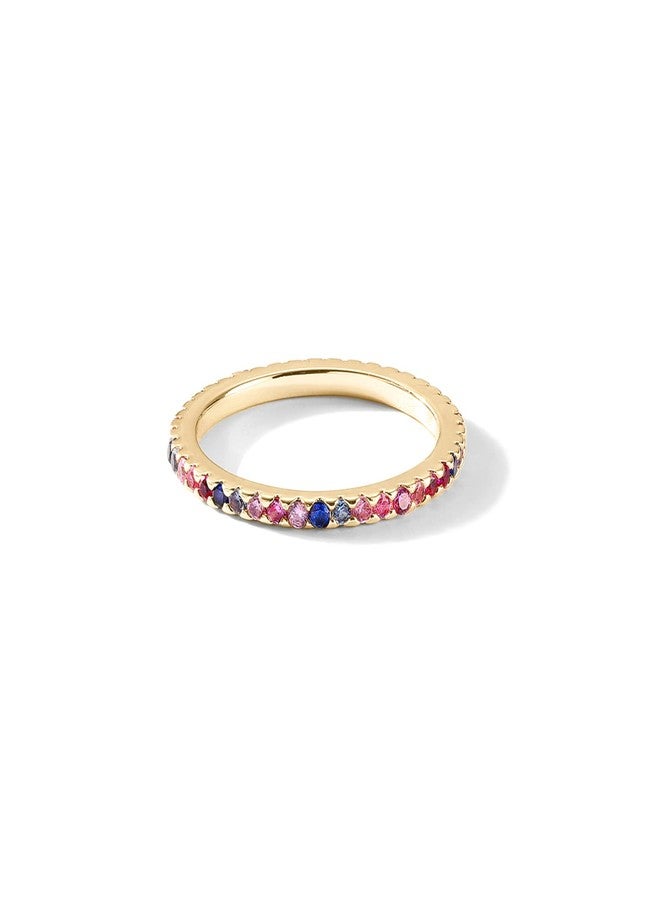 PAVOI 14K Gold Plated Sterling Silver CZ Simulated Diamond Stackable Ring Eternity Bands for Women, 7, Gold, Silver, Sterling Plastic, Cubic Zirconia, Diamond - Image 3