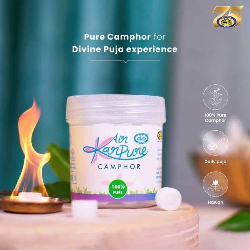 CYCLE كاربور بهيمسيني كاربور (100 جرام) + جرة بت تحتوي على 52 قطعة من الكامفور النقي 100% - Image 3