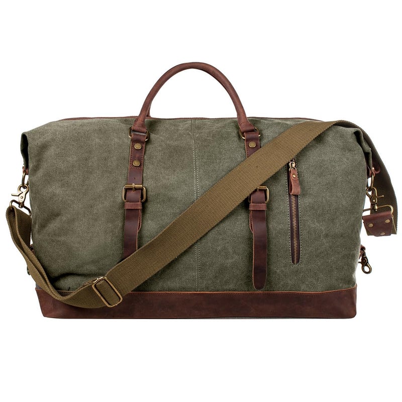 S-ZONE Duffle Bag for Travel Canvas Duffel Bag Carry on Weekender Bag for Men - Image 1