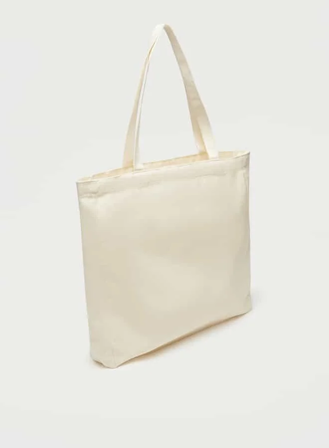 SP Characters Typographic Print Shopper Bag with Double Handle