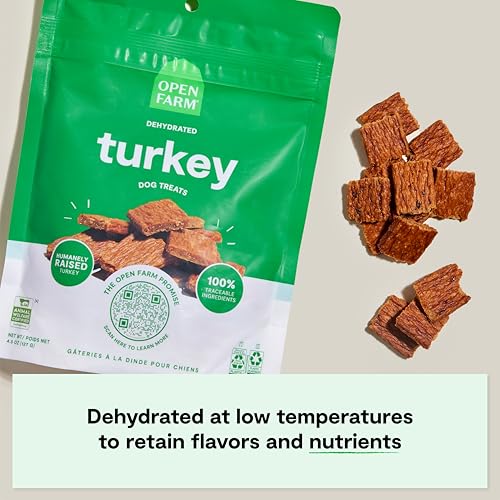 Open Farm, Dehydrated Dog Treats, High Protein & Low Carbohydrate Dog Snacks, Chewy Texture, Made with Ethically & Sustainably Sourced Ingredients, Turkey Recipe, 4.5oz Pouch - Image 3