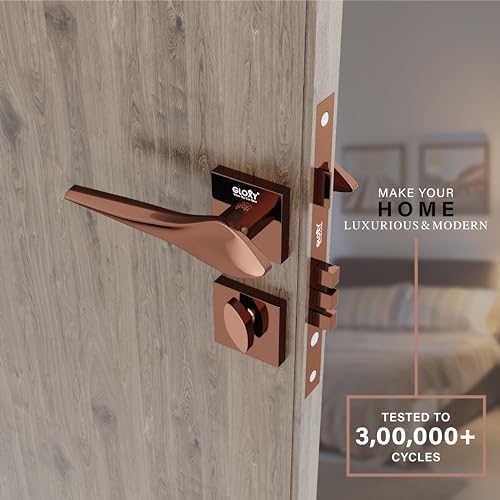 GLOXY Zinc Door Locks for Main Door, Mortise Door Lock Set with 3 Brass Keys, Bedroom Door Lock, Handle Lock for Homes,Offices,Hotels | Rose Gold Finish (2 Years Warranty, Pack of 1) - Image 4