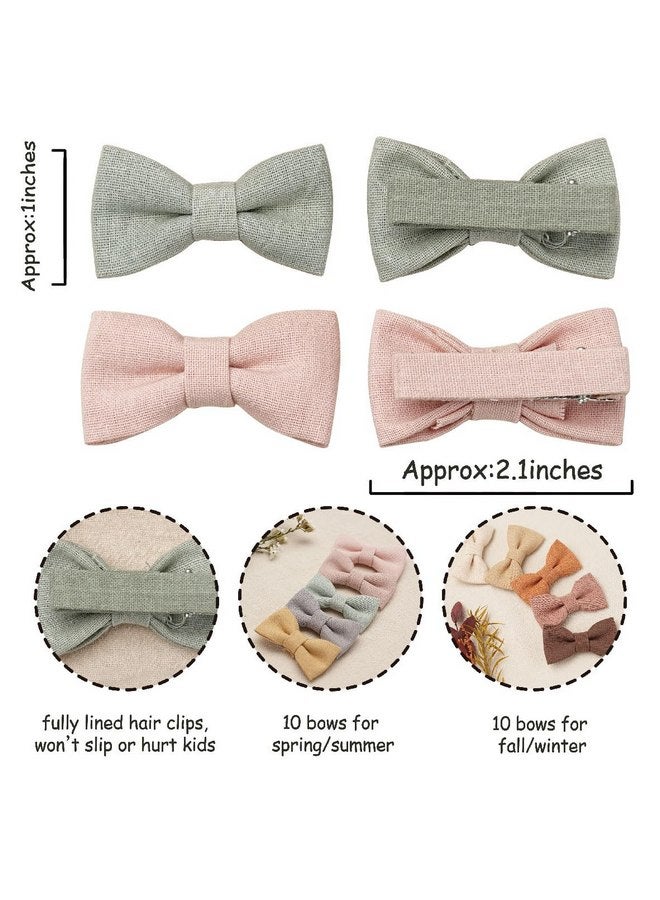 FANCY CLOUDS Baby Hair Clips with Baby Girl Bows,20pc Boutique Handmade Fully Lined Hair Barrettes Hair Accessories for All Age Girls Toddlers Infants - Image 2