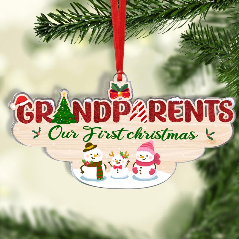 Fastpeace Grandparents Ornament 2024  Our First Christmas as Grandparents 2024  New Grandparents Gifts  Gifts for First Time Grandparents - Image 1