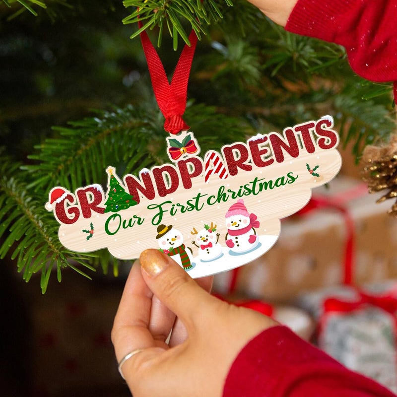 Fastpeace Grandparents Ornament 2024  Our First Christmas as Grandparents 2024  New Grandparents Gifts  Gifts for First Time Grandparents - Image 4