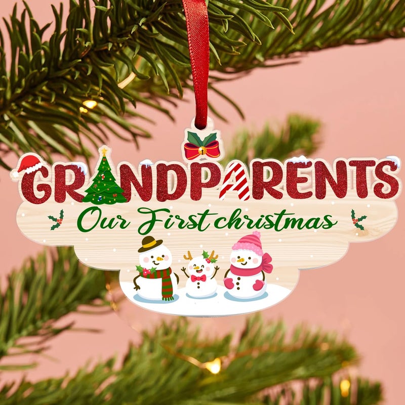 Fastpeace Grandparents Ornament 2024  Our First Christmas as Grandparents 2024  New Grandparents Gifts  Gifts for First Time Grandparents - Image 5