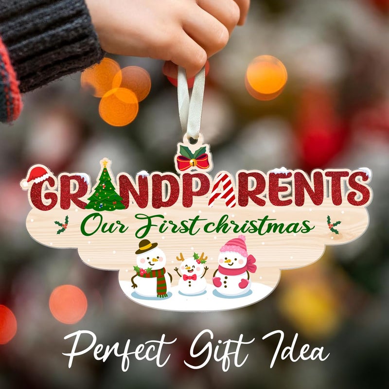 Fastpeace Grandparents Ornament 2024  Our First Christmas as Grandparents 2024  New Grandparents Gifts  Gifts for First Time Grandparents - Image 2