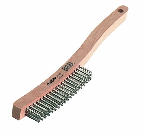 Osborn 83101 Economy Curved Handle Heavy-Duty Scratch Brush, Stainless Steel Bristle, 6" Length, 1-1/8" Width Brush, 13-11/16" Overall Length - Image 4