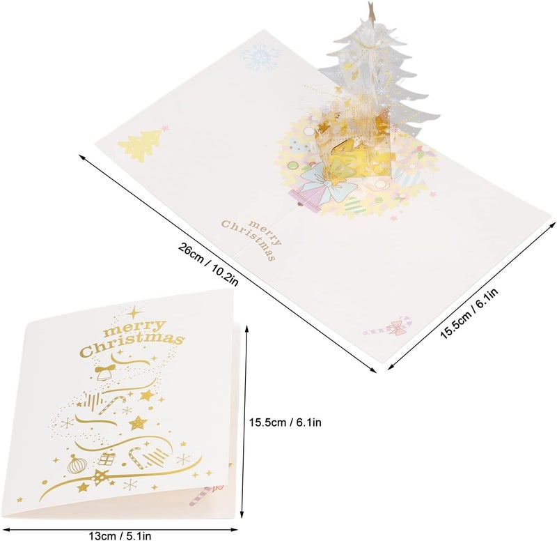 Tyenaza 3D Christmas Card, Transparent PET Reusable Foil Stamping Proper Size 3D Crystal Card with Envelope for Christmas Write Blessing - Image 5