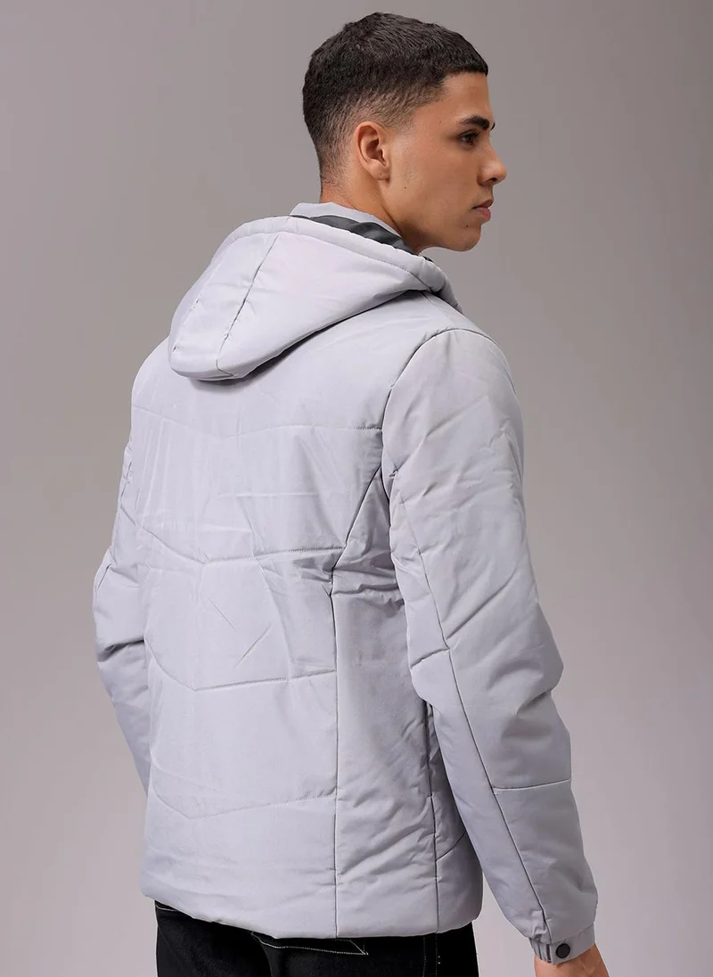 The Indian Garage Co Men Slim Fit Solid Puffer Jackets