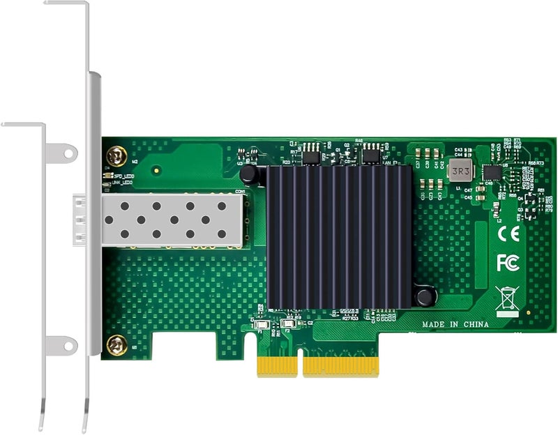 جلوتريندز بطاقة شبكة ST7315 إيثرنت 10Gb SFP+ بمنفذ واحد مع وحدة تحكم Intel 82599EN، واجهة PCIE 2.0 X4، تدعم نظام التشغيل Windows 11/10/Windows Server/Linux/ESX/VMware ESXi (لا تدعم نظام التشغيل Mac OS) - Image 1