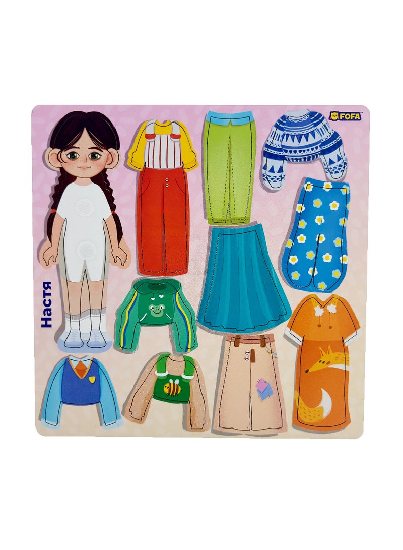 فوفا لوحة FOFA التعليمية تلبيس ألعاب ناستيا للفتيات الصغيرات ، ألعاب السفر الخشبية. مباراة لعبة الخيال مغناطيس الدمى الورقية للفتيات الذين تتراوح أعمارهم بين 3+ ، الأميرة المغناطيسي اللباس الدمى - Image 1
