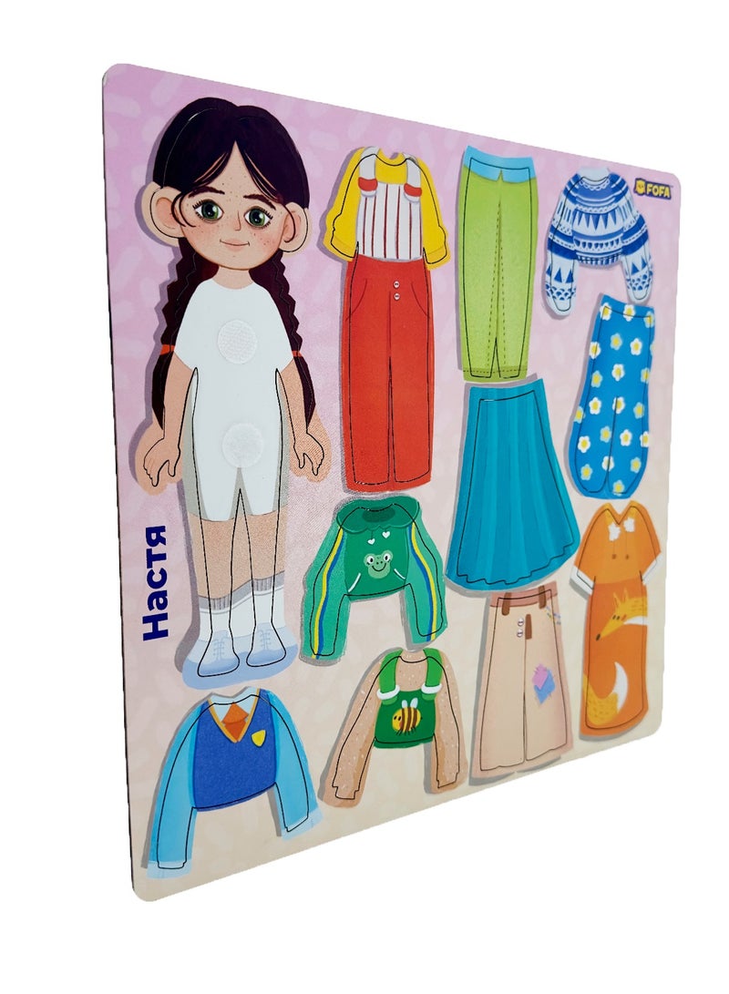 فوفا لوحة FOFA التعليمية تلبيس ألعاب ناستيا للفتيات الصغيرات ، ألعاب السفر الخشبية. مباراة لعبة الخيال مغناطيس الدمى الورقية للفتيات الذين تتراوح أعمارهم بين 3+ ، الأميرة المغناطيسي اللباس الدمى - Image 2