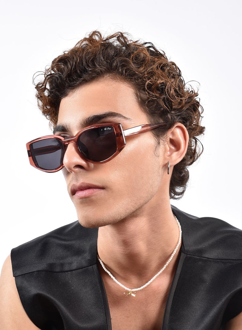 ووجلز نظارة شمسية مستطيلة حمراء مستقطبة أنيقة | حماية كاملة من الأشعة فوق البنفسجية | للرجال والنساء - Image 3