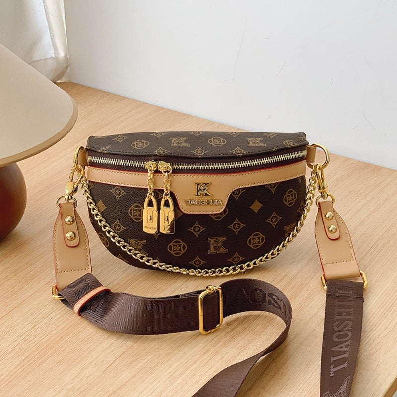 Small bag for women's 2025 new fashionable chain women's chest bag, high-end shoulder bag, all-matching foreign style cross-shoulder bag, female bag - Image 1