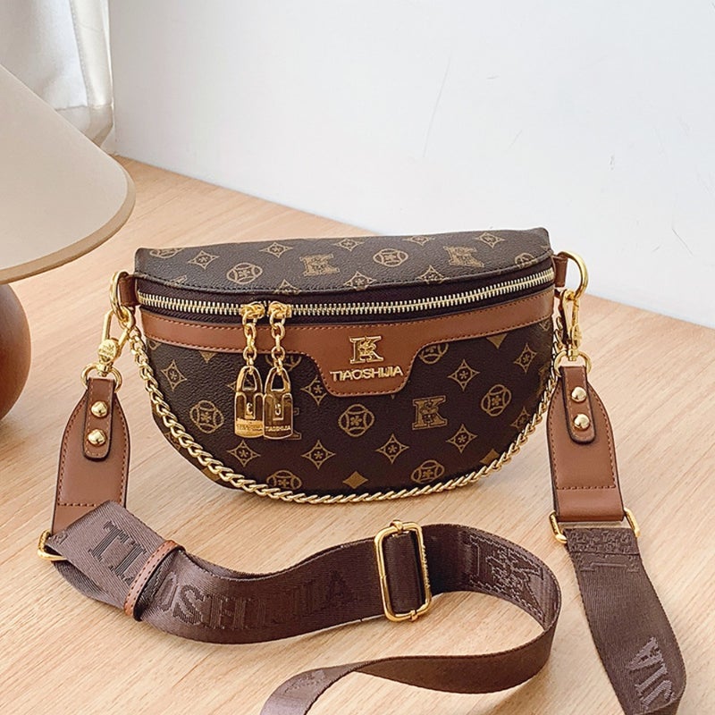 Small bag for women's 2025 new fashionable chain women's chest bag, high-end shoulder bag, all-matching foreign style cross-shoulder bag, female bag - Image 2