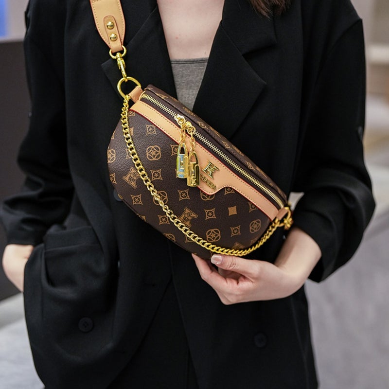 Small bag for women's 2025 new fashionable chain women's chest bag, high-end shoulder bag, all-matching foreign style cross-shoulder bag, female bag - Image 3