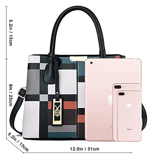 CHICAROUSAL Purses and Handbags for Women Leather Crossbody Bags Women's Tote Shoulder Bag (Gezi Black) - Image 5