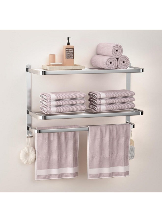 DDS-DUDES 3-Tier Towel Racks for Bathroom with Towel Bars Multilayer Hotel Towel Shelf Stainless Steel Wall-Mounted Brushed Finish Holder with Towel Shelves 23 Inches - Image 1