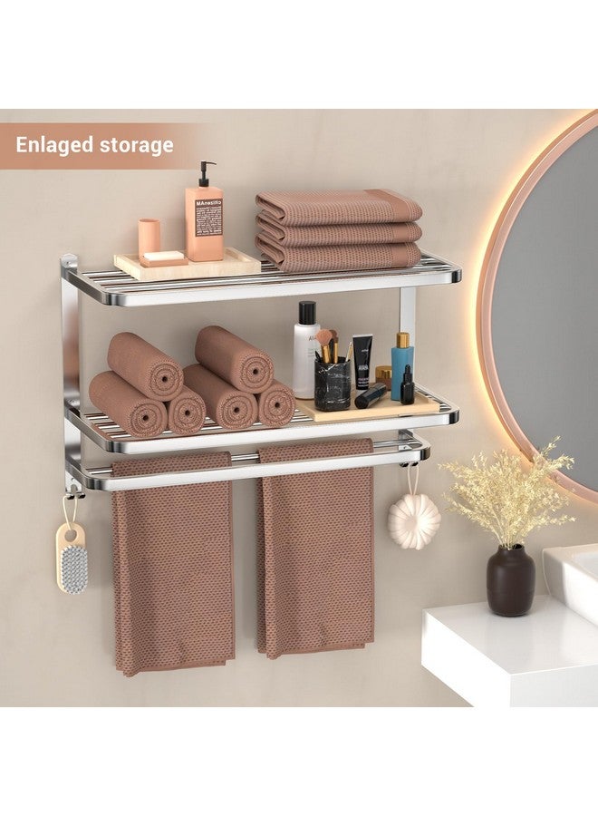 DDS-DUDES 3-Tier Towel Racks for Bathroom with Towel Bars Multilayer Hotel Towel Shelf Stainless Steel Wall-Mounted Brushed Finish Holder with Towel Shelves 23 Inches - Image 5