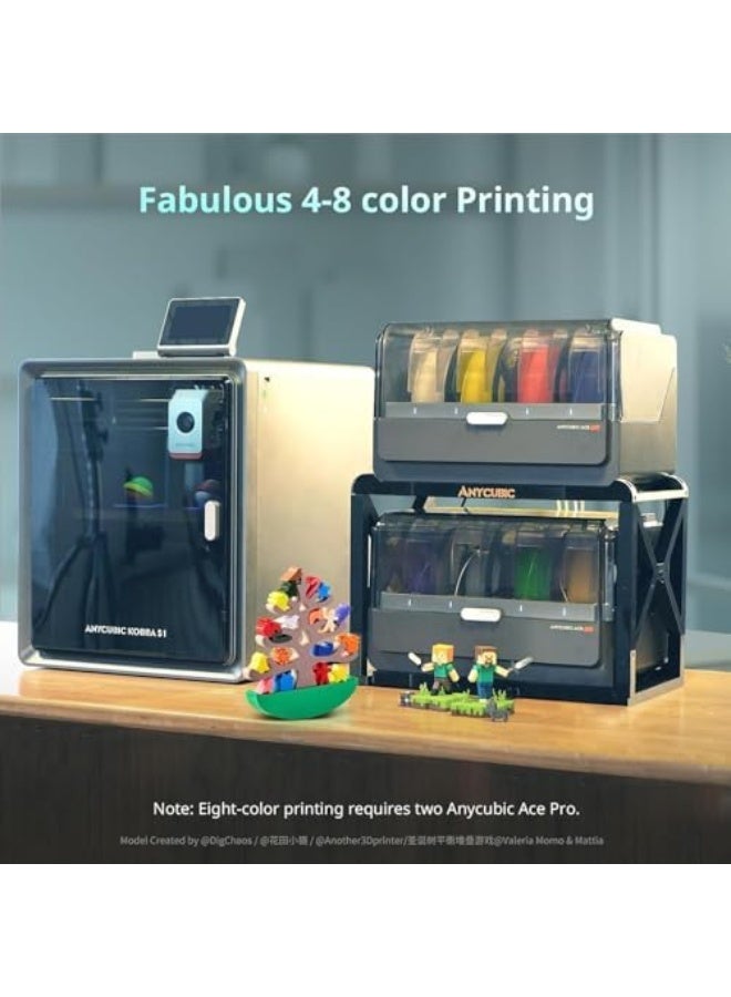 Starwell 3D Printer Kobra S1 Combo, Multi-Color Printer with ACE PRO, 600mm/s High Speed Printing High Precision, Auto Leveling with Auto Calibration App One-Click Printing 250 x250x250mm Build Size - Image 2