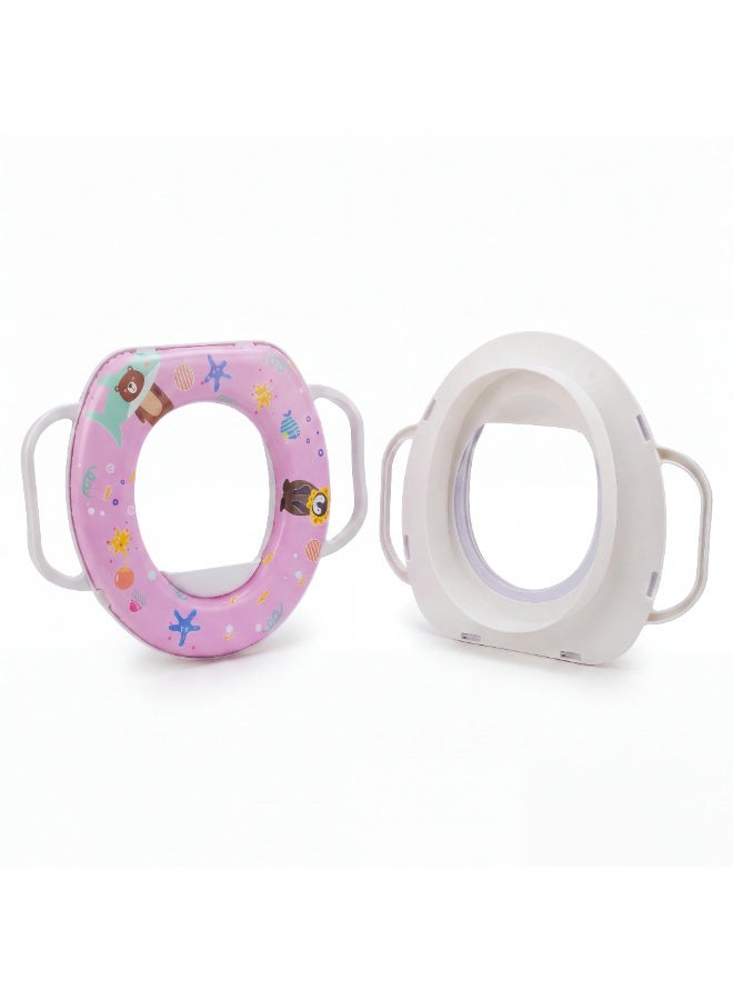 Premium Potty Training Seat for Toddlers with Handles & Splash Guard - Secure Baby Toilet Trainer Ring - Image 1