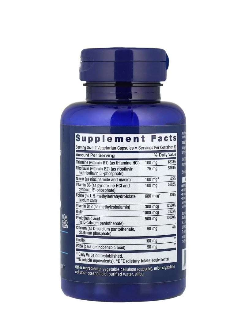 Life Extension BioActive Complete B-Complex 60 Vegetarian Capsules - Image 2