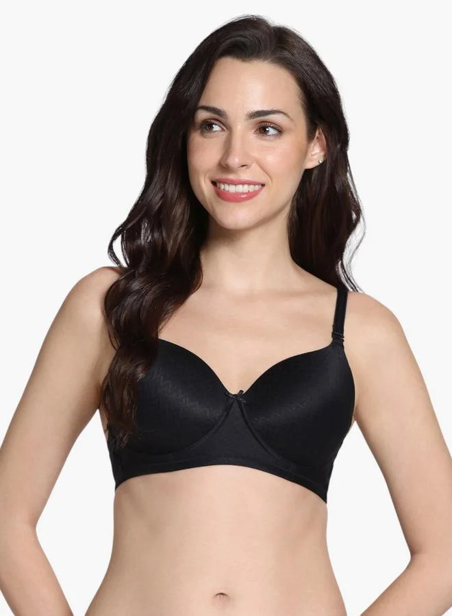 zivame Zivame Textured Demi Bra with Hook and Eye Closure