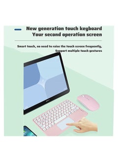 Y&D Wireless Bluetooth Keyboard and Mouse Combo with USB Receiver, Round Cap Touch Arabic English Letter Compatible iOS Android Windows  - Image 2