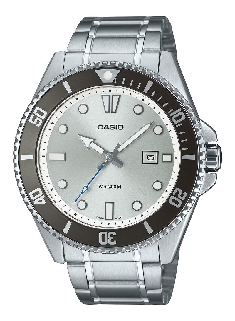 CASIO - Analog Quartz White Dial Stainless Steel Men's Watch MDV-107D-7A - Image 1