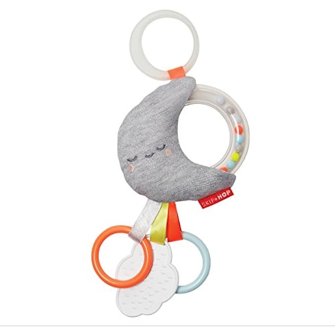 SILVER LINING CLOUD RATTLE MOON STROLLER TOY - Image 1