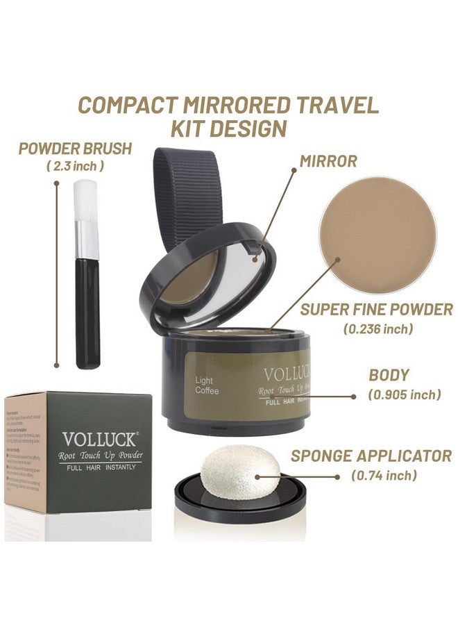 VOLLUCK Root Touch Up Hair Powder Root Cover Up Hairline Shadow Powder Stick, Root Touch Up Dark Brown for Thinning Hair for Women and Men, Bald Spots, Eyebrows, Beard Line, Light Coffee - Image 2