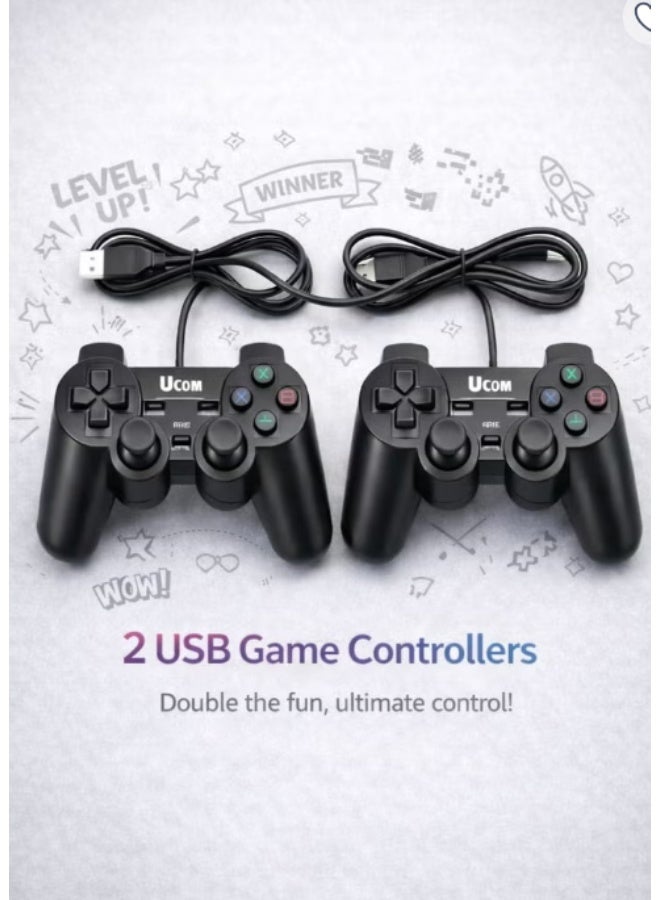 Ucom USB Wired Game Controller Set (2 PCS) – Dual Shock Gamepads for PC & Laptop | Plug & Play - Image 1