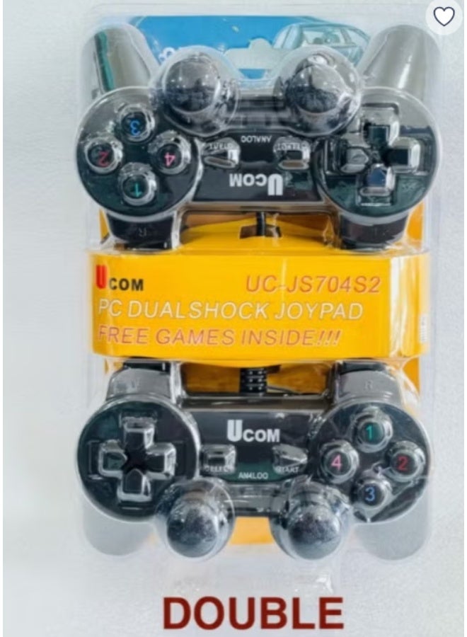 Ucom USB Wired Game Controller Set (2 PCS) – Dual Shock Gamepads for PC & Laptop | Plug & Play - Image 2