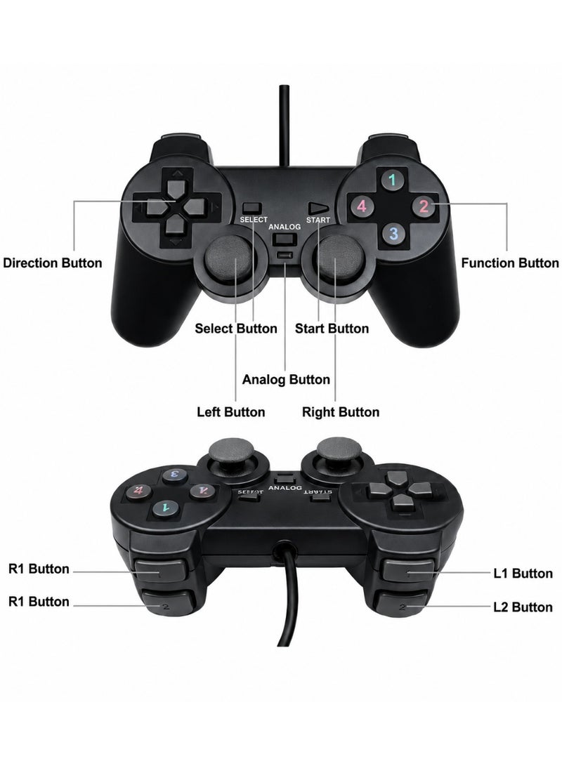 Ucom USB Wired Game Controller Set (2 PCS) – Dual Shock Gamepads for PC & Laptop | Plug & Play - Image 5