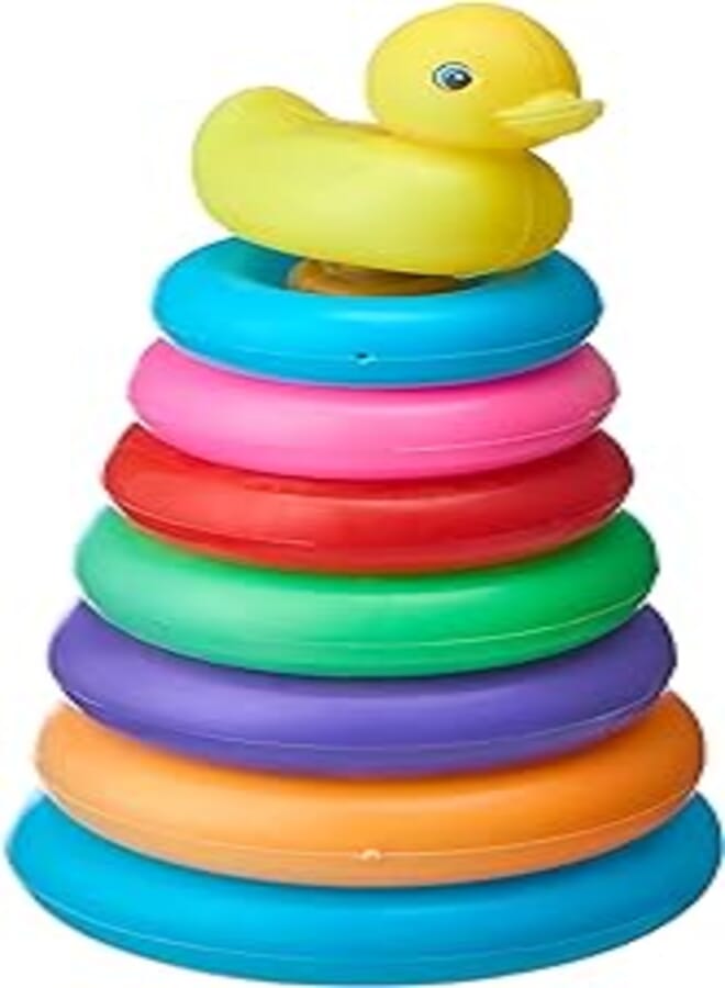 Generic Rainbow rings toy for kids - multicolor 