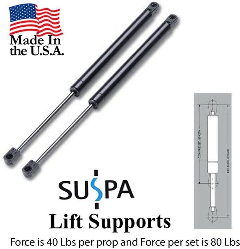 Suspa C16-11028 C1611028, 12" Gas Prop, Quantity (2), Force 40 Lbs Per Prop, Force Per Set 80 Lbs, Camper Rear Window, Tonneau Cover Lift Supports, Window Lift Support, Struts, Made in USA - Image 4