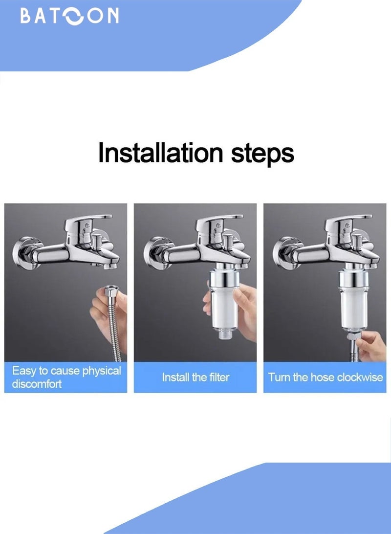 باتون فلتر دش لإزالة رواسب الكلور والفلور، يساعد على تقليل جفاف الجلد والشعر ومشاكل الجفاف والحكة، مناسب لرؤوس الدش والغسالات والدشات العلوية، سهل التركيب. - Image 3