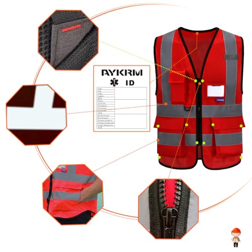 ASAFETY A-SAFETY Red FIRE Safety Vests - Image 3