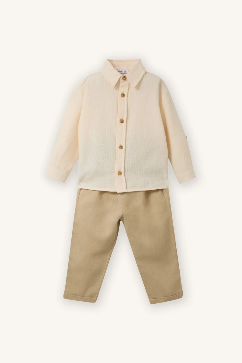 DeFacto Baby Boy Waffle 2 Piece Set