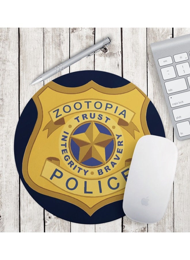 LOUD UNIVERSE - Zootopia Police Department Printed Mousepad Round - Image 1
