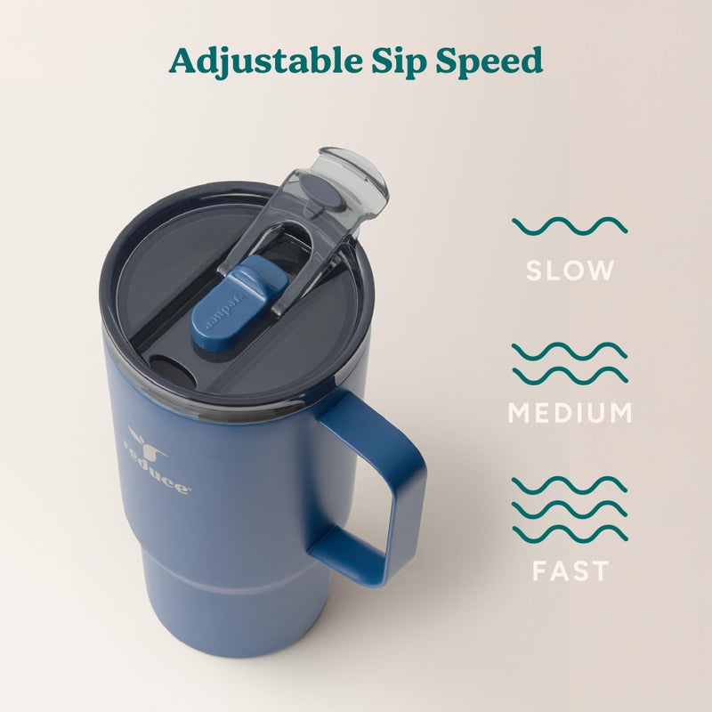 REDUCE 24 oz Hot1 Vacuum Insulated Mug for Hot Tea, Coffee and Other Hot Drinks - With Flo-Motion Lid and Handle, Single-Serve and Cupholder Friendly, Keeps Drinks Hot for up to 8 Hrs, Mineral Blue - Image 5