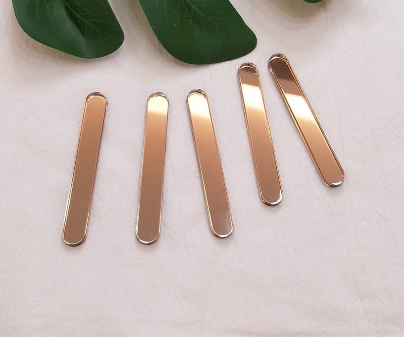 ACFENG Reusable Acrylic Cakesicle Popsicle Sticks,Mini (2.75") Cake Pop Sticks for Party, Festival,Home,DIY Set of 30 (Rose Gold Mirror) - Image 3