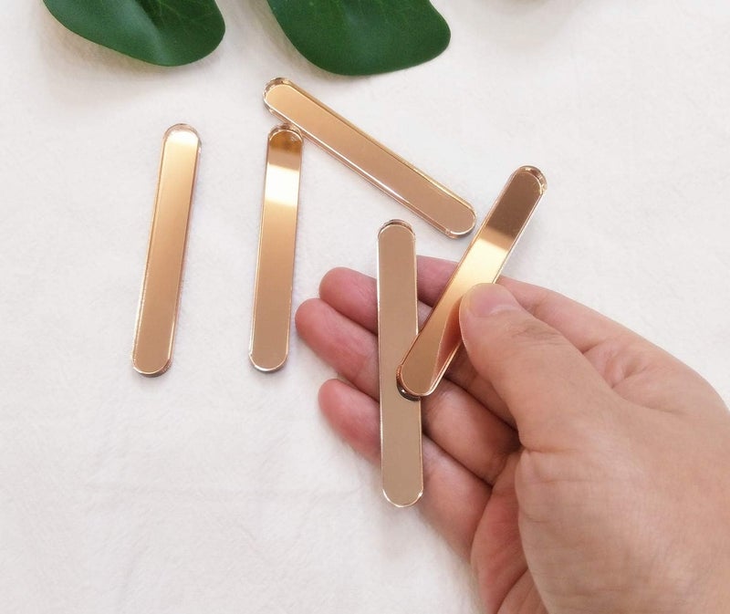 ACFENG Reusable Acrylic Cakesicle Popsicle Sticks,Mini (2.75") Cake Pop Sticks for Party, Festival,Home,DIY Set of 30 (Rose Gold Mirror) - Image 1