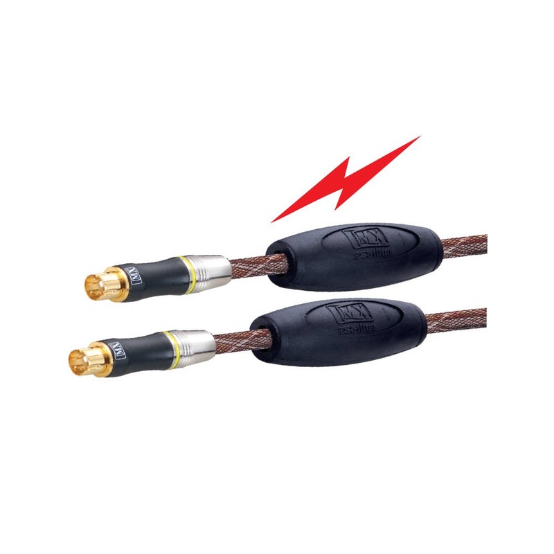 MX 1.5 m Gold-Plated S‑Video to S‑Video Cable – 4‑Pin Mini-DIN with High‑Power PSI EMI Signal Filter - Image 2