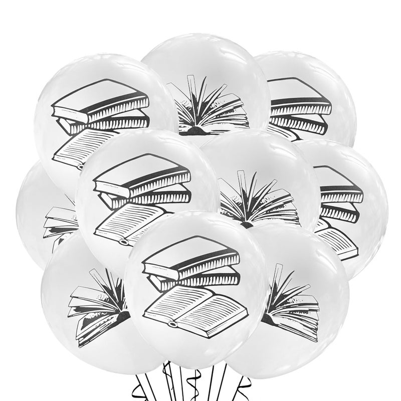 Malayan Products Book Balloons Latex 12 Count Reading Birthday Theme Decoration Literature Event Novel Party Ideas 12 Inch Standard Size Book Mix - Image 3