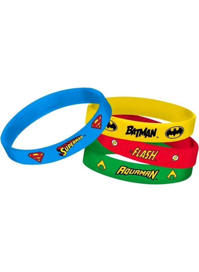 Amscan Batman Justice League Heroes Unite Rubber Bracelets 4pcs  - Image 2