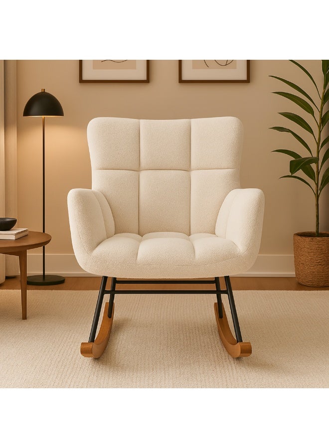 Baytonia Remonda Rocking Relaxation Chair - Off White - Image 4