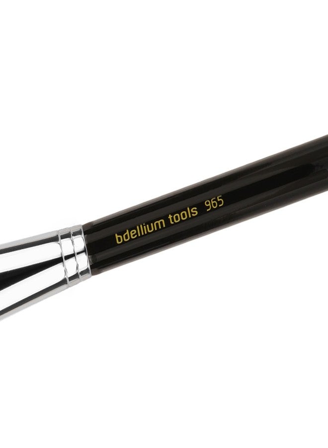 Bdellium Tools Professional Makeup Brush - Maestro Series 965 Duet Fiber Blusher - With Mix of Soft Synthetic & Natural Fibers, For Applying Pop of Color (Black, 1pc) - Image 2